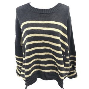 Faithfull Womens Size 8 Pullover Striped Sweater Boxy Fit Handmade in Indonesia